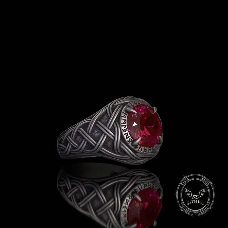 Celtic Knot Viking Rune Zircon Sterling Silver Ring sold by GTHIC product image thumbnail 2