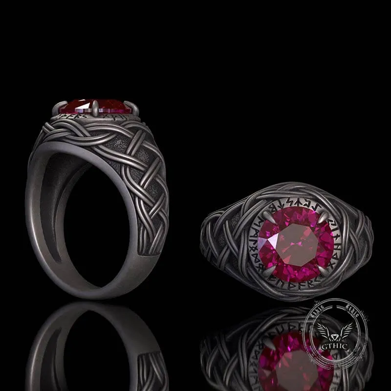 Celtic Knot Viking Rune Zircon Sterling Silver Ring sold by GTHIC