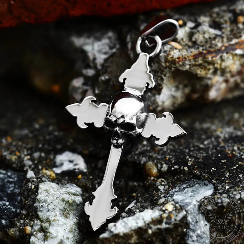 Gothic Cross Stainless Steel Skull Pendant sold by GTHIC