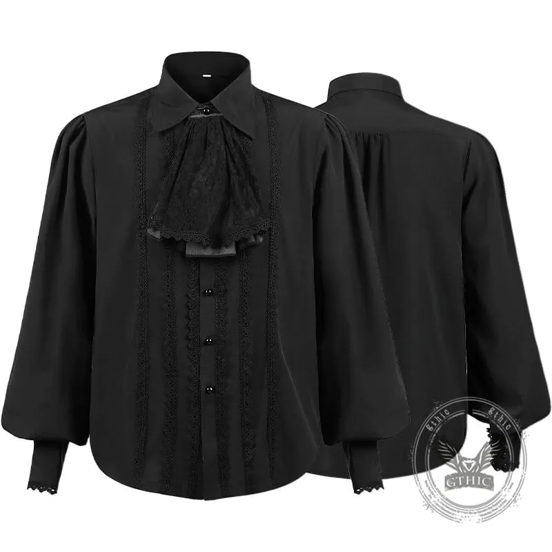 Medieval Victorian Lace Trim Pleated Shirt made by GTHIC