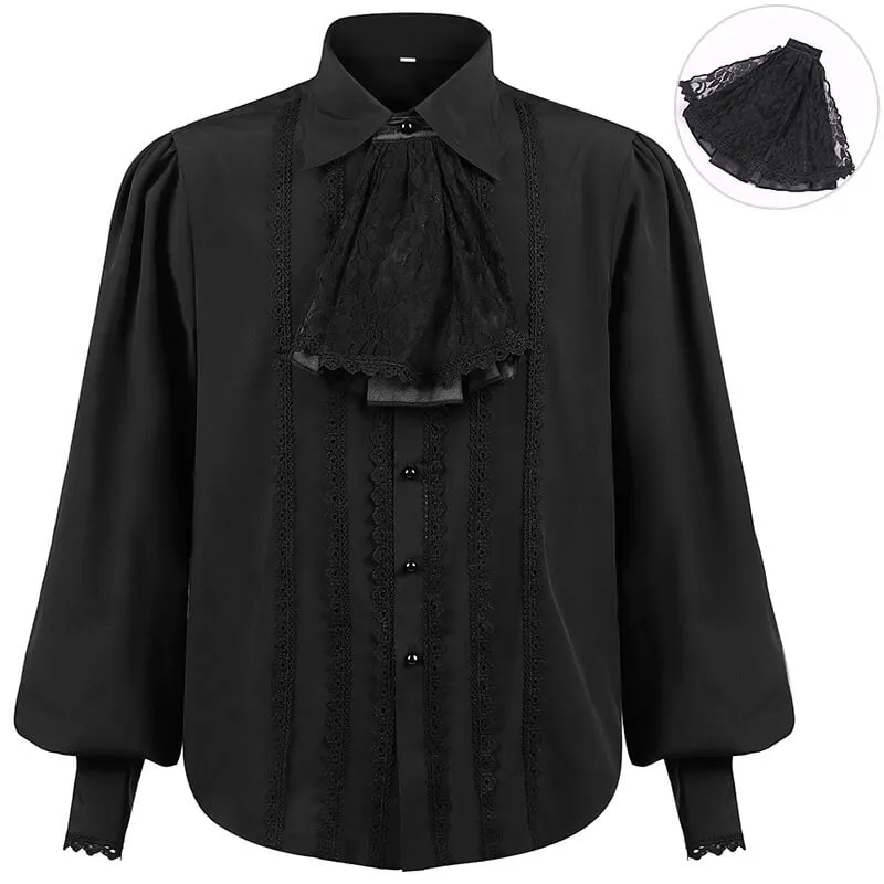 Medieval Victorian Lace Trim Pleated Shirt sold by GTHIC product image thumbnail 2