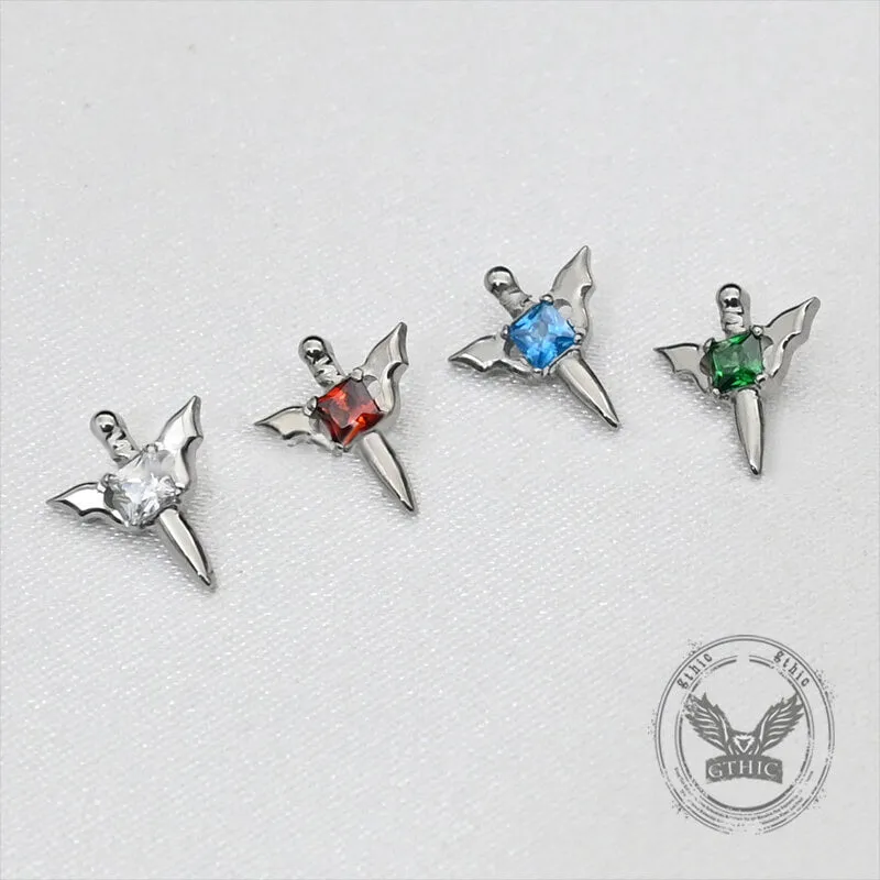 Angel Sword Titanium Alloy Lip Studs Ear Bone Piercing made by GTHIC
