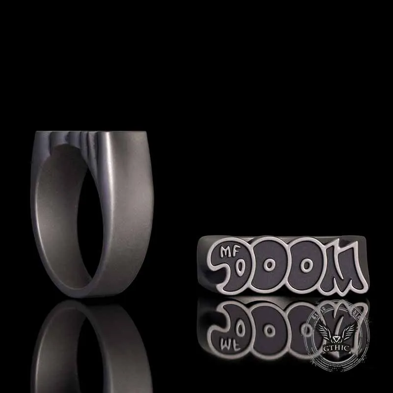 Simple MF DOOM Letters Sterling Silver Ring sold by GTHIC