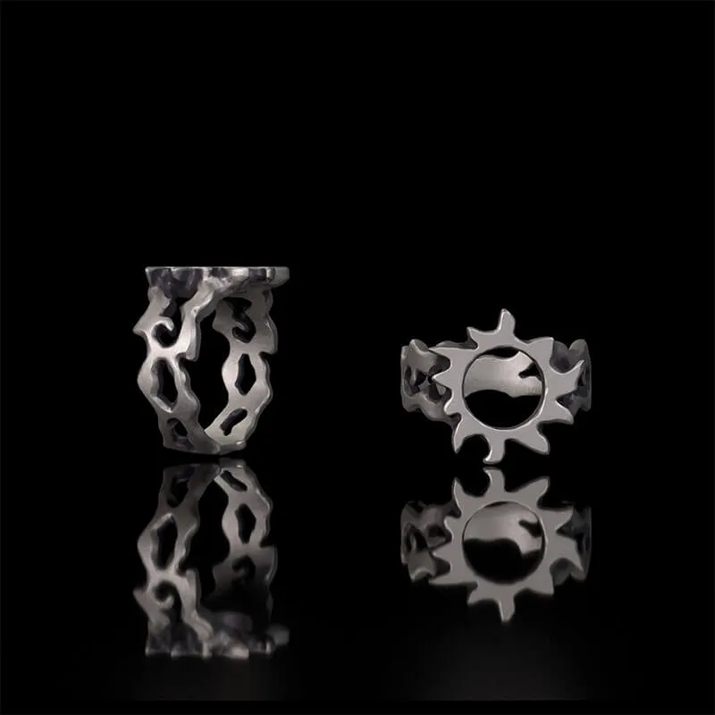 Minimalist Hollow Sun Moon Star Sterling Silver Ring sold by GTHIC