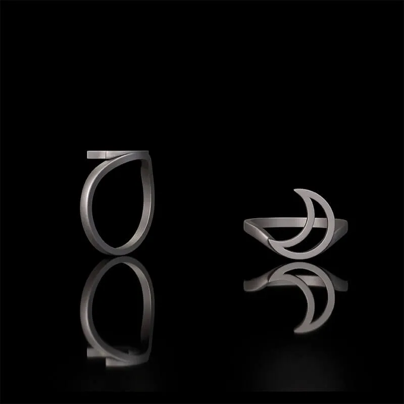 Minimalist Hollow Sun Moon Star Sterling Silver Ring sold by GTHIC product image thumbnail 3