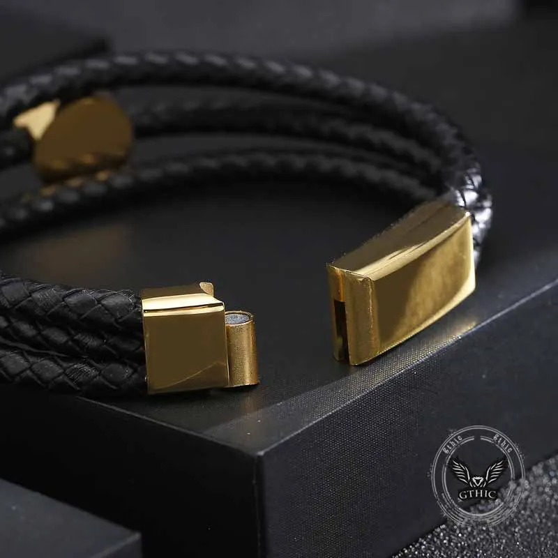 Retro Three Layer Cross Stainless Steel Leather Bracelet sold by GTHIC product image thumbnail 5