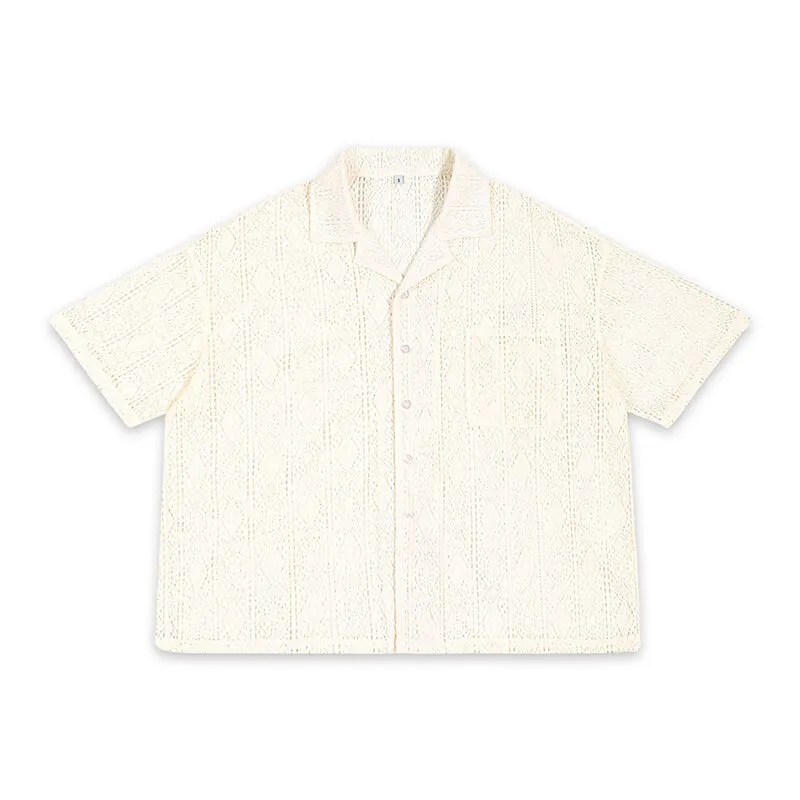 Fashion Hollow Mesh Crochet See-through Lace Shirt sold by GTHIC product image thumbnail 5