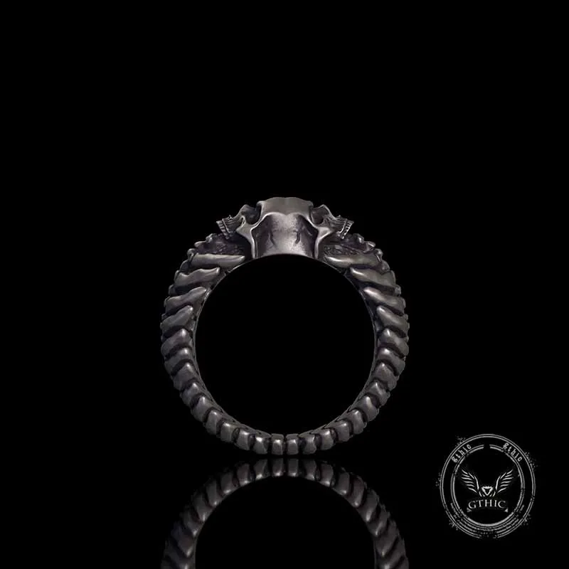 Gothic Skull Head Spine Sterling Silver Ring sold by GTHIC product image thumbnail 3