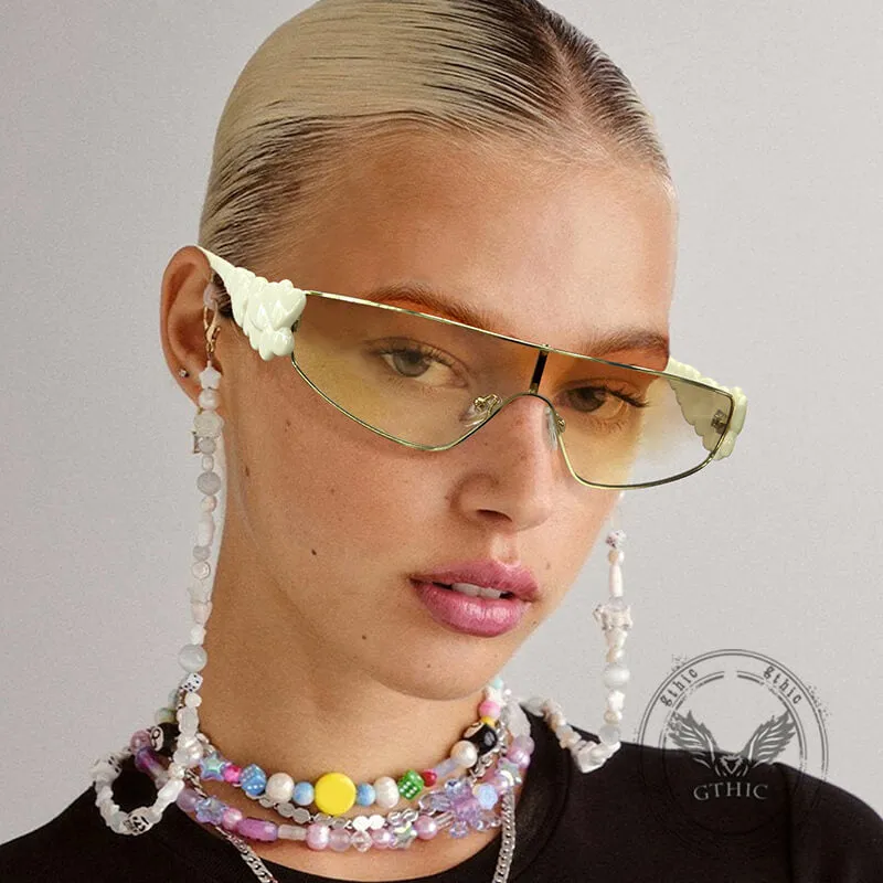 Fashion Y2K Metal Full Frame Heart PC Sunglasses sold by GTHIC