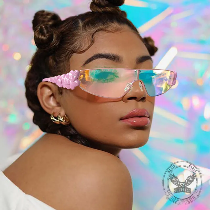 Fashion Y2K Metal Full Frame Heart PC Sunglasses sold by GTHIC product image thumbnail 2