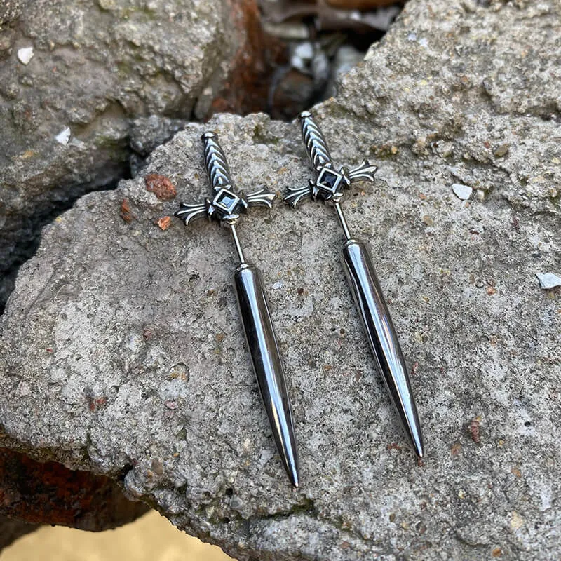 Dagger Sword Stainless Steel Stud Earrings sold by GTHIC