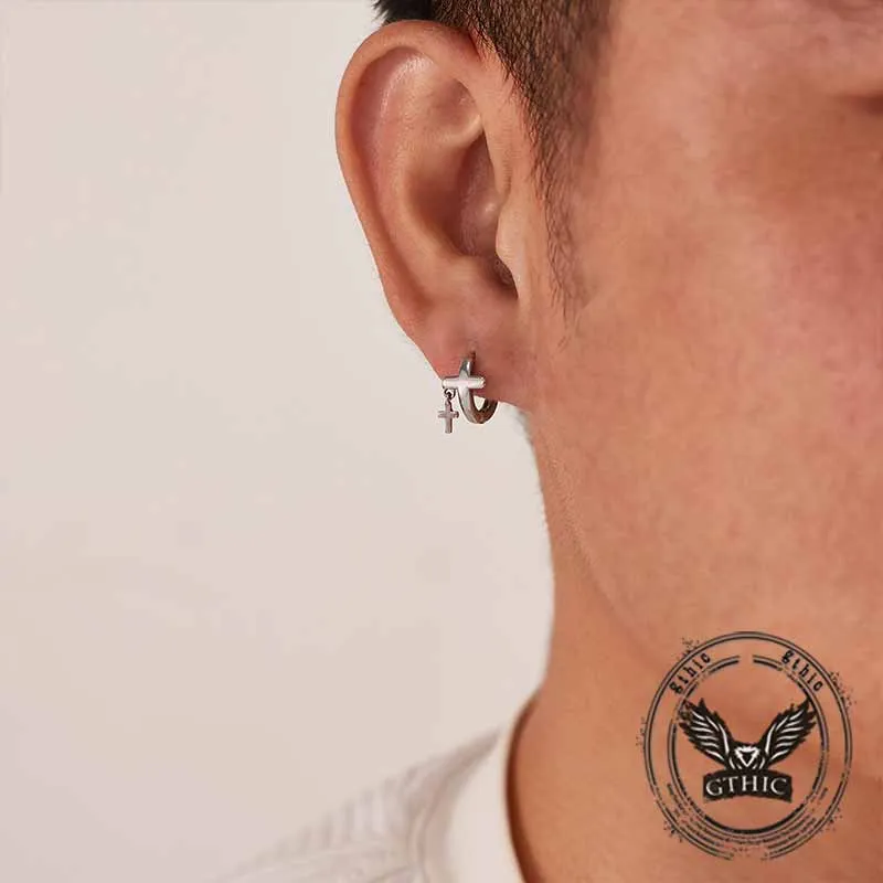Fashion Double Cross Stainless Steel Earrings sold by GTHIC product image thumbnail 2