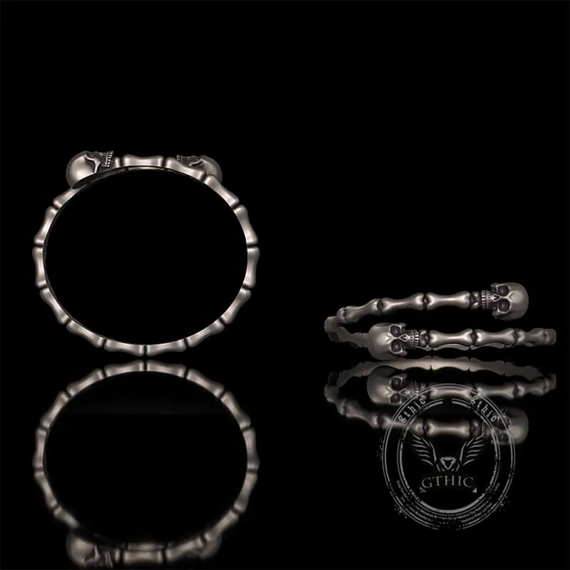 Gothic Skull Bone Sterling Silver Open Bracelet sold by GTHIC product image thumbnail 2