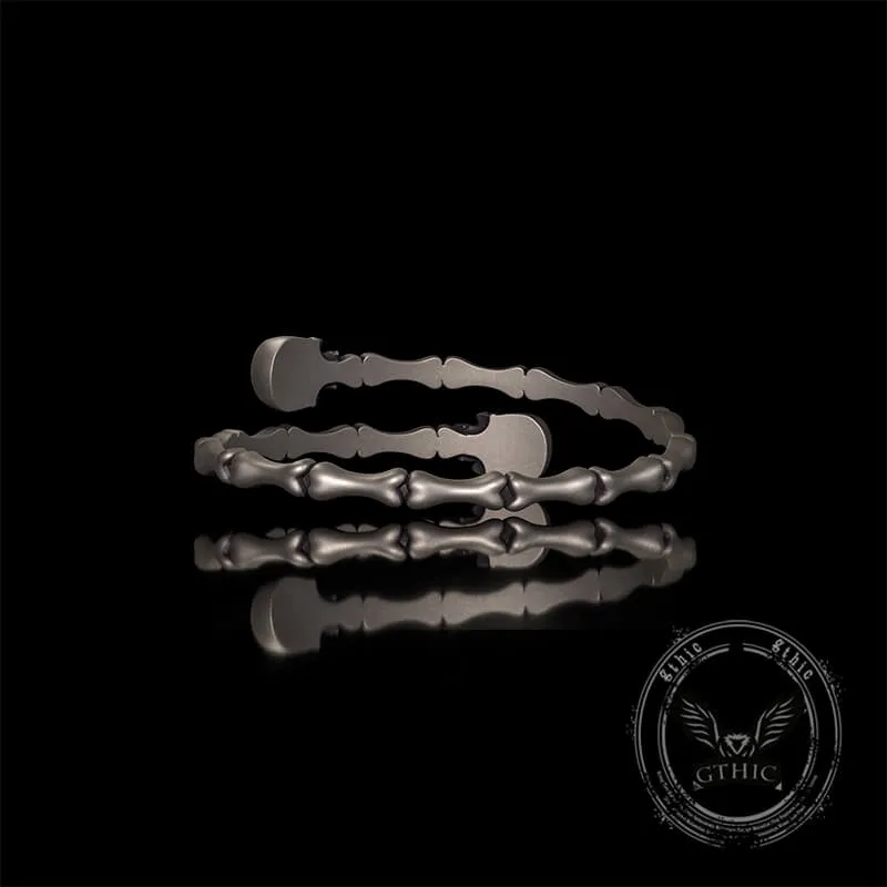Gothic Skull Bone Sterling Silver Open Bracelet sold by GTHIC product image thumbnail 5