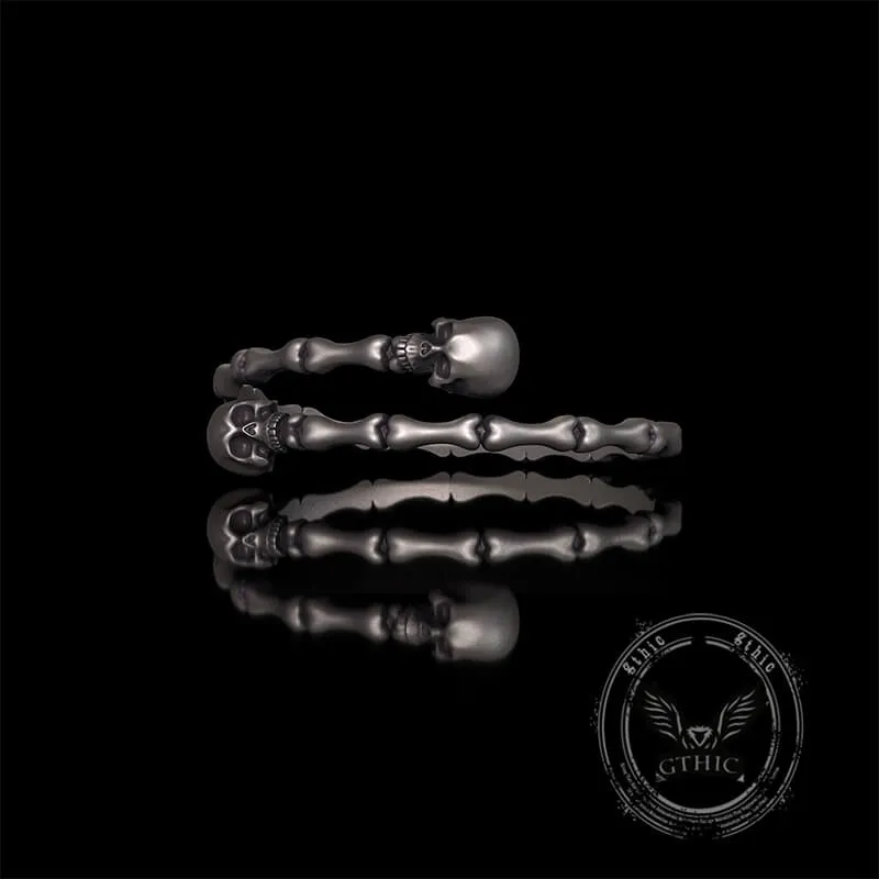 Gothic Skull Bone Sterling Silver Open Bracelet sold by GTHIC product image thumbnail 3