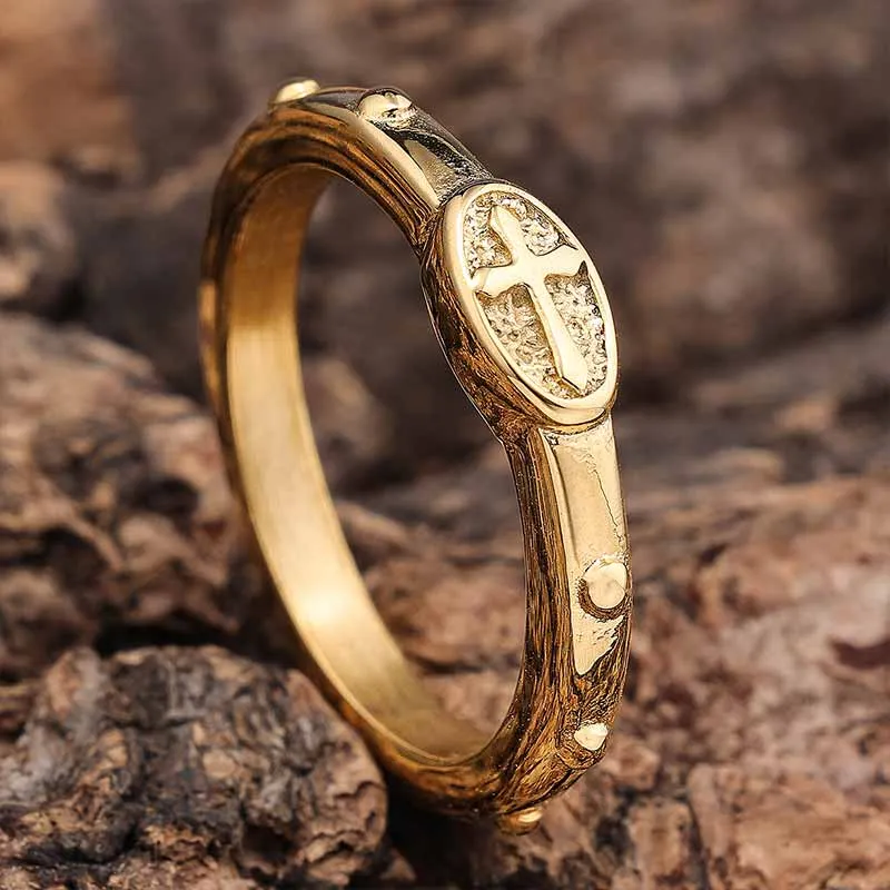 Vintage Cross Pattern Stainless Steel Christian Ring sold by GTHIC product image thumbnail 3