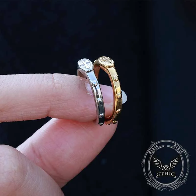Vintage Cross Pattern Stainless Steel Christian Ring sold by GTHIC product image thumbnail 2