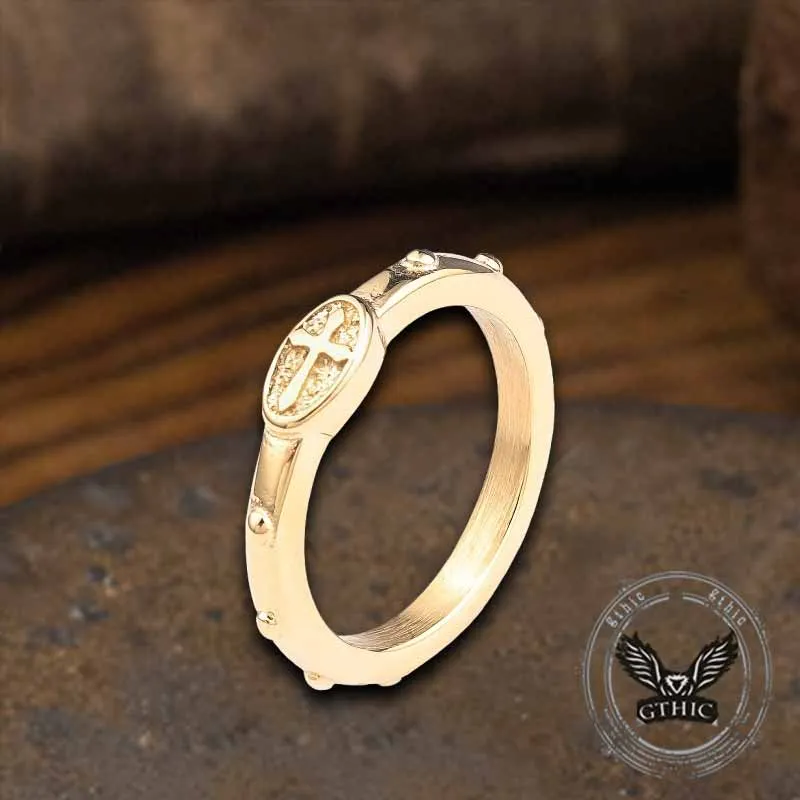 Vintage Cross Pattern Stainless Steel Christian Ring sold by GTHIC product image thumbnail 5