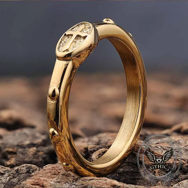 Vintage Cross Pattern Stainless Steel Christian Ring sold by GTHIC product image thumbnail 4