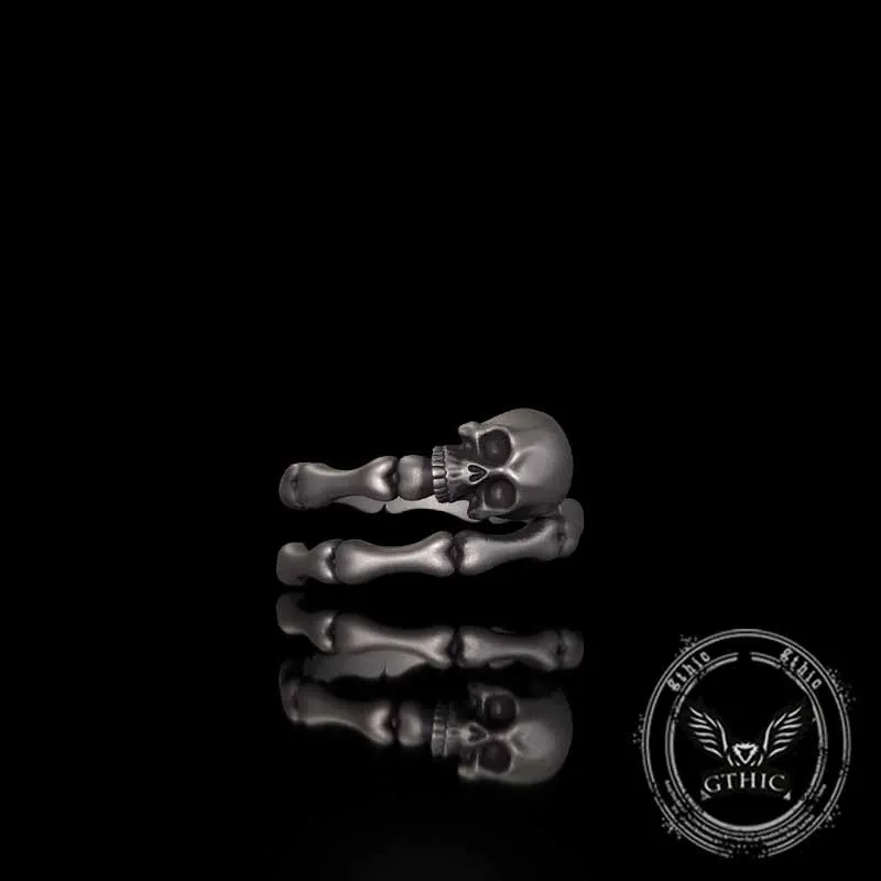 Gothic Skull Bone Sterling Silver Open Ring sold by GTHIC product image thumbnail 2