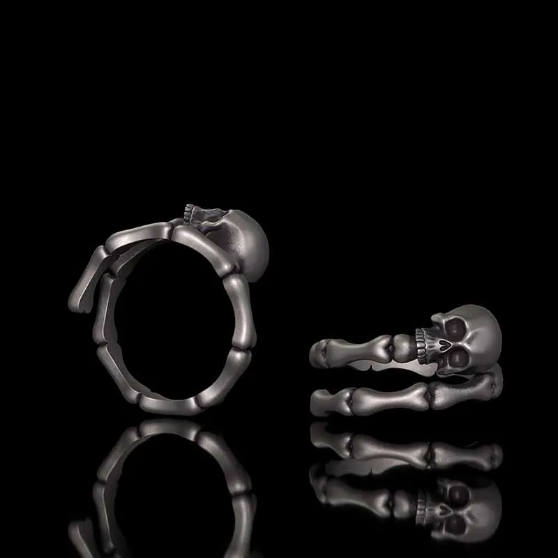 Gothic Skull Bone Sterling Silver Open Ring sold by GTHIC