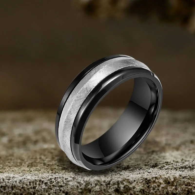 Irregular Brushed Stainless Steel Band Ring sold by GTHIC