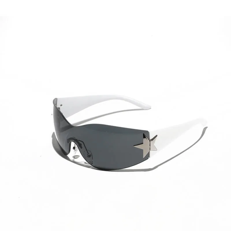 Y2K One-Piece Frameless Star Cycling PC Sunglasses sold by GTHIC product image thumbnail 4