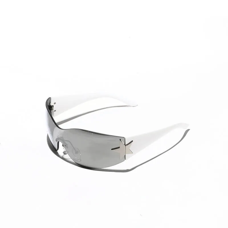 Y2K One-Piece Frameless Star Cycling PC Sunglasses sold by GTHIC product image thumbnail 5