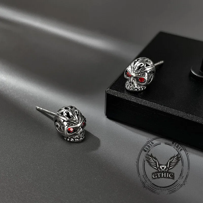 Punk Gem Eye Skull Stainless Steel Earrings sold by GTHIC product image thumbnail 3