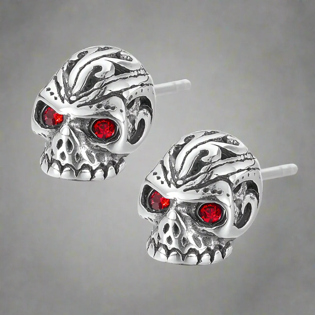 Punk Gem Eye Skull Stainless Steel Earrings sold by GTHIC product image thumbnail 5