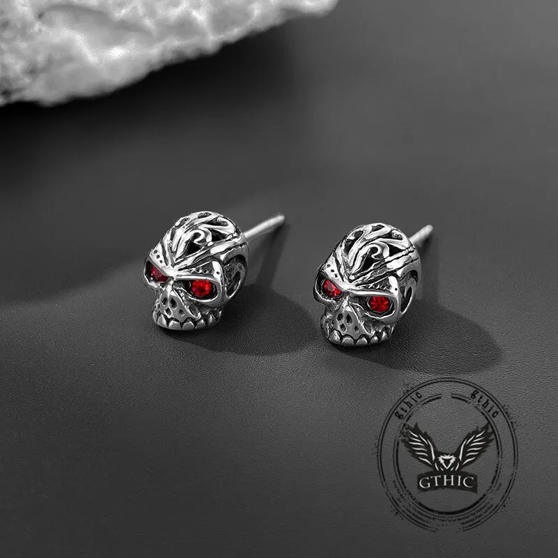 Punk Gem Eye Skull Stainless Steel Earrings sold by GTHIC