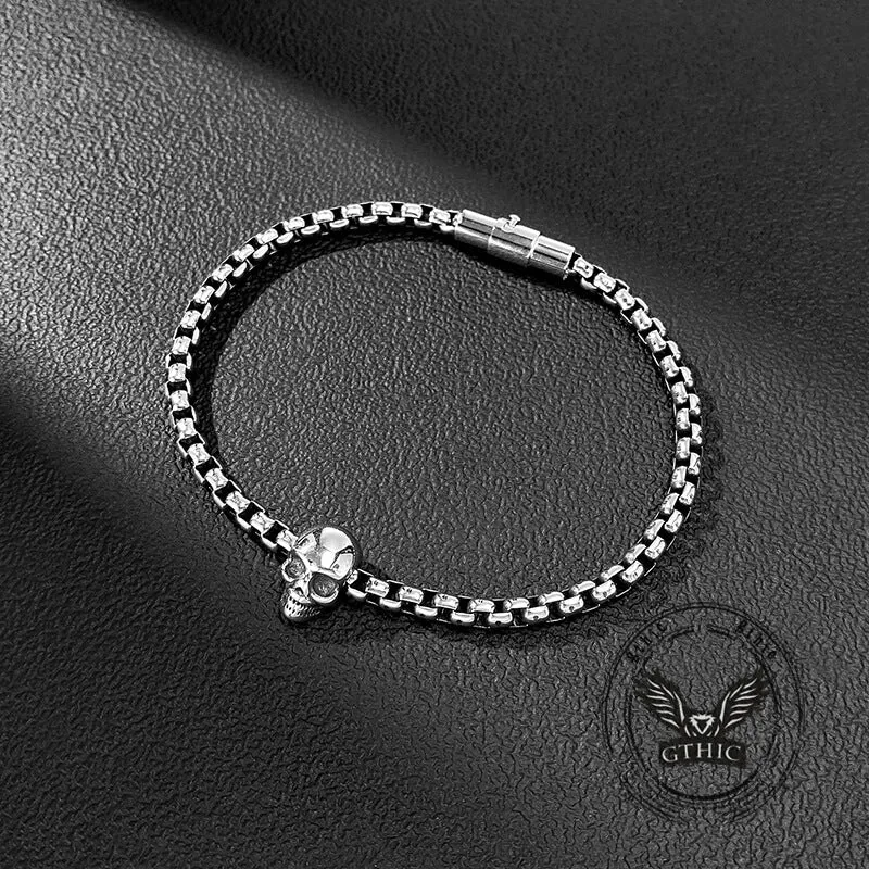 Gothic Skull Stainless Steel Magnetic Bracelet sold by GTHIC product image thumbnail 4