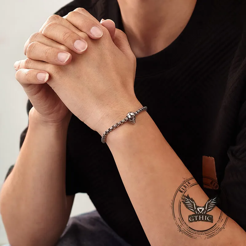 Gothic Skull Stainless Steel Magnetic Bracelet sold by GTHIC product image thumbnail 2