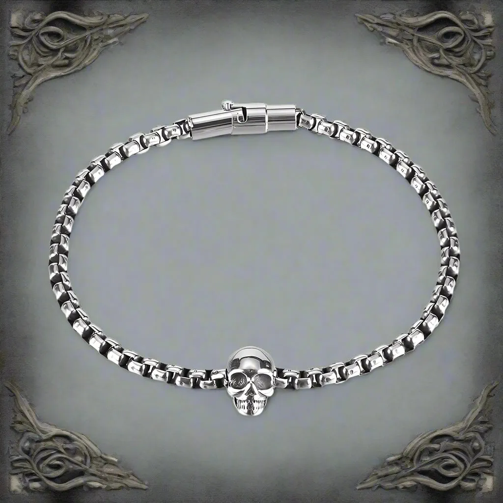 Gothic Skull Stainless Steel Magnetic Bracelet sold by GTHIC