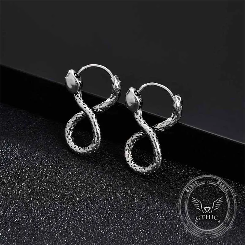Personalized Infinity Snake Stainless Steel Earrings sold by GTHIC product image thumbnail 4