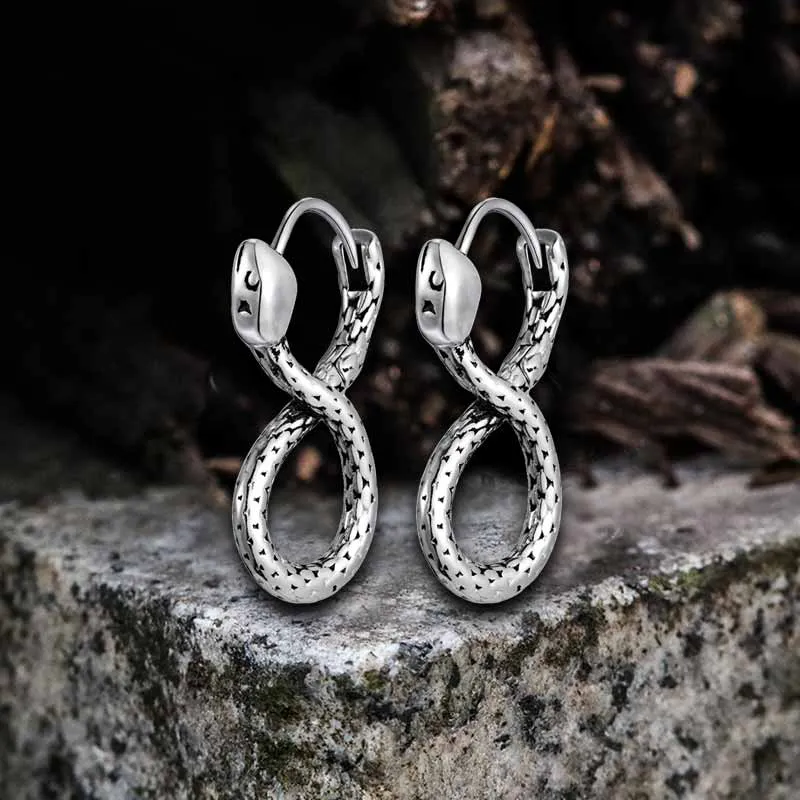 Personalized Infinity Snake Stainless Steel Earrings sold by GTHIC