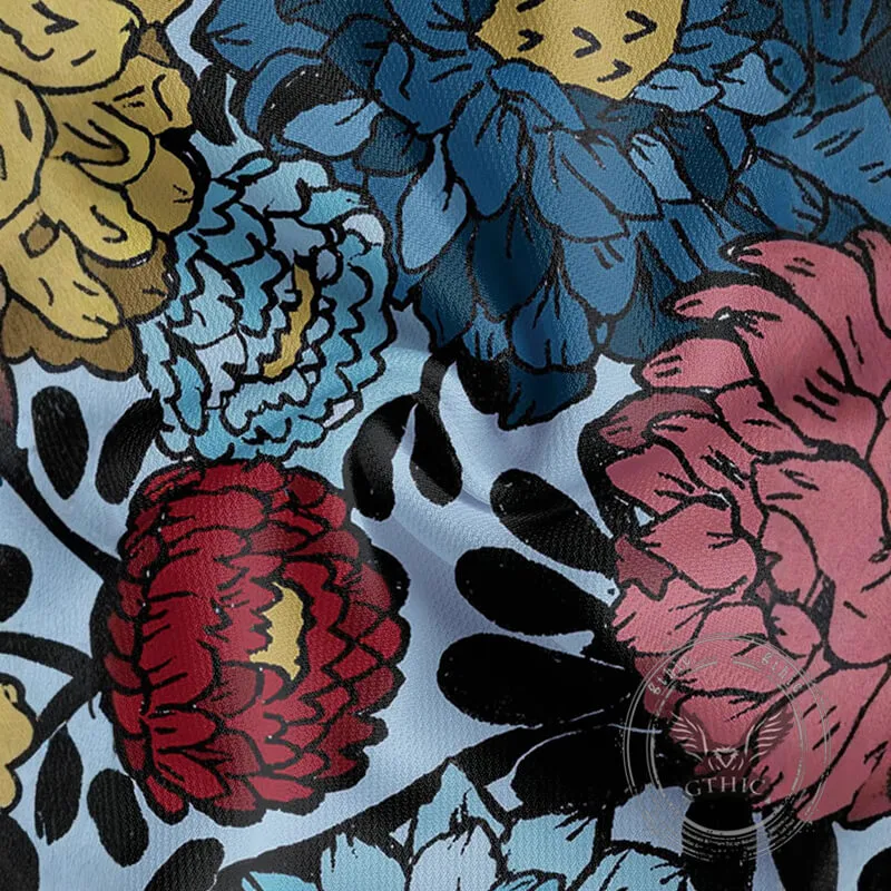 Fashionable Summer Floral Print Short Sleeve Polo Shirt sold by GTHIC product image thumbnail 4