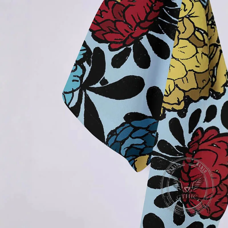 Fashionable Summer Floral Print Short Sleeve Polo Shirt sold by GTHIC product image thumbnail 3