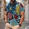 Fashionable Summer Floral Print Short Sleeve Polo Shirt sold by GTHIC