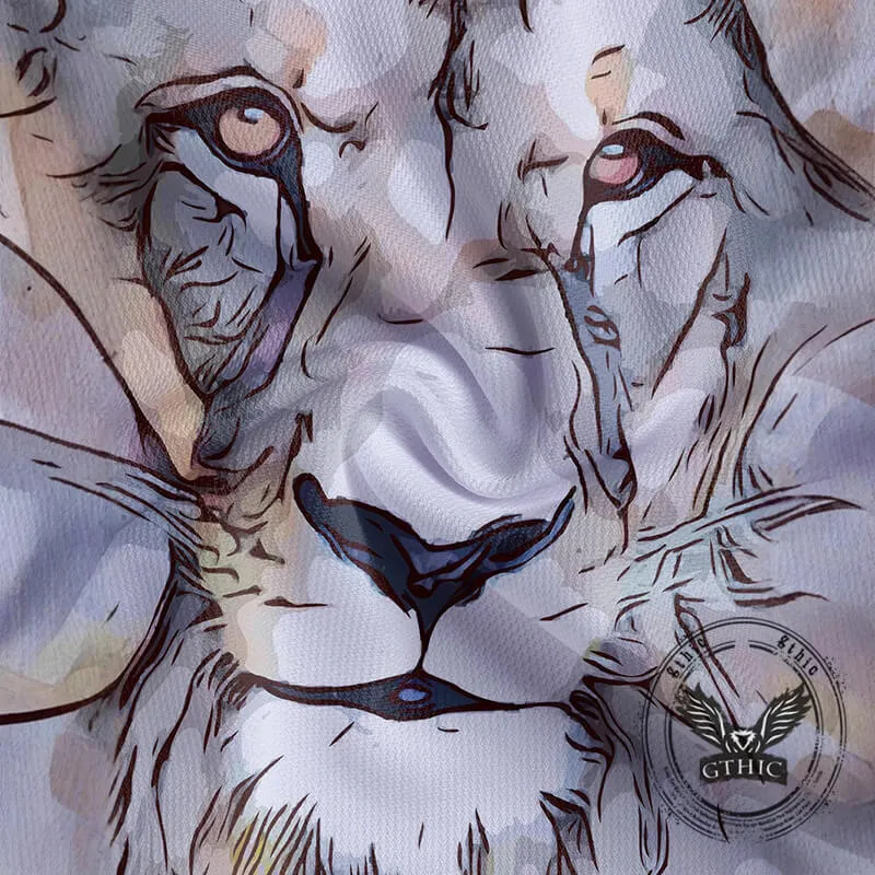 Fierce Lion Head Print Short Sleeve Polo Shirt sold by GTHIC product image thumbnail 3