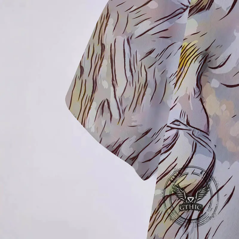 Fierce Lion Head Print Short Sleeve Polo Shirt sold by GTHIC product image thumbnail 5