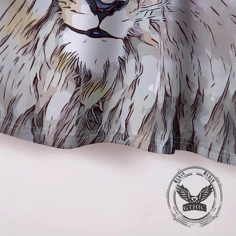 Fierce Lion Head Print Short Sleeve Polo Shirt sold by GTHIC product image thumbnail 4