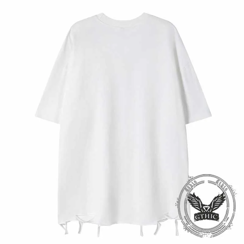 Vintage Rock Singer Character Print Ripped T-shirt sold by GTHIC product image thumbnail 5