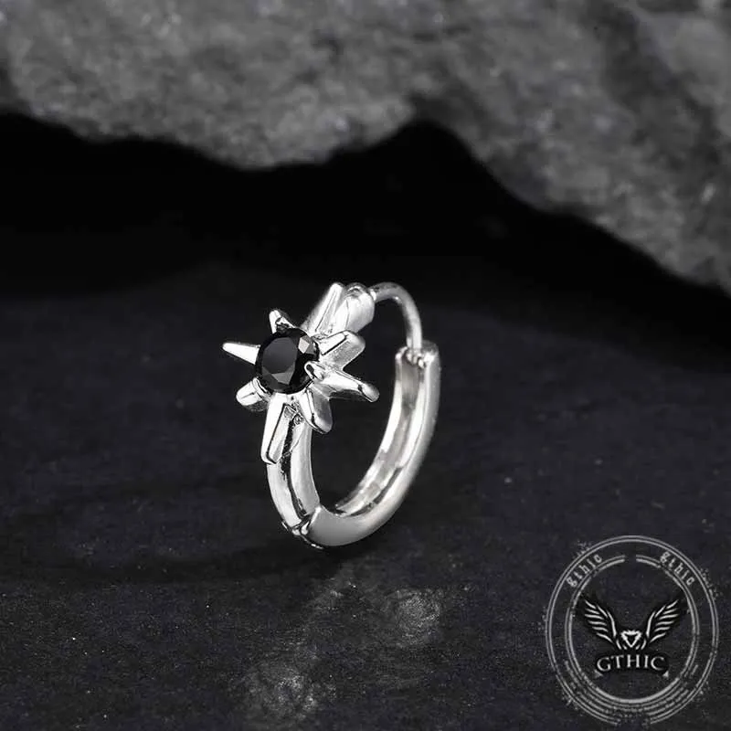 Black Zircon Octagonal Star Stainless Steel Earrings sold by GTHIC product image thumbnail 5