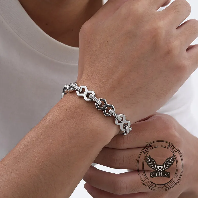 Punk Versatile Stainless Steel Patchwork Bracelet sold by GTHIC product image thumbnail 2