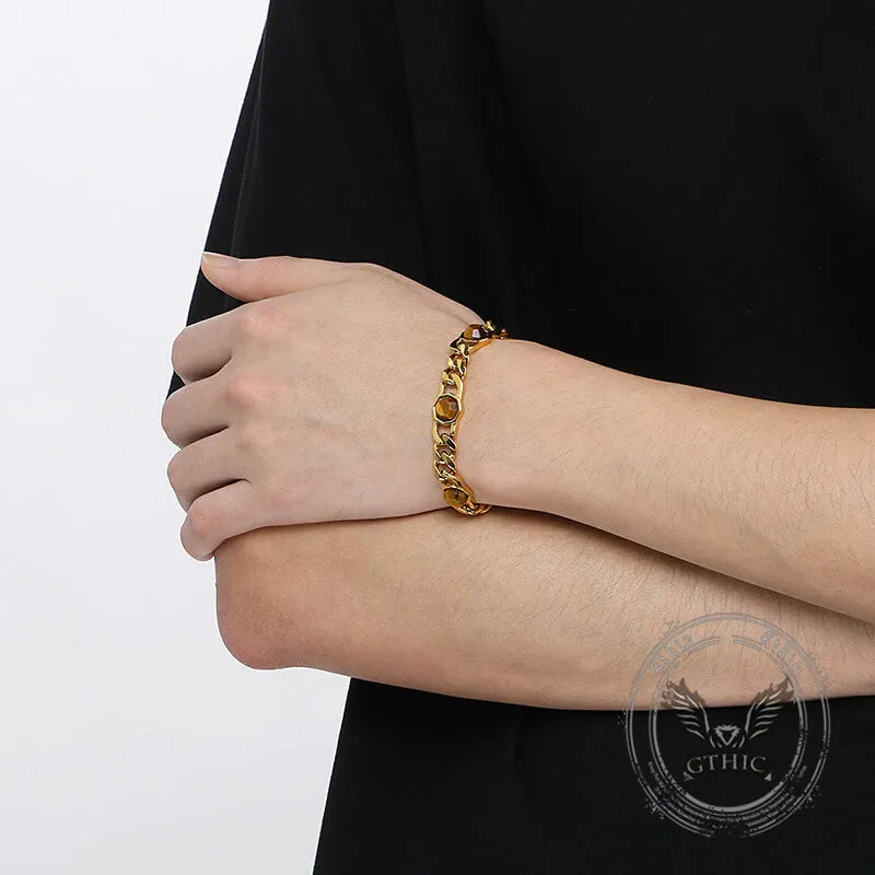 Fashion Inlaid Turquoise Cuban Chain Stainless Steel Bracelet sold by GTHIC product image thumbnail 2