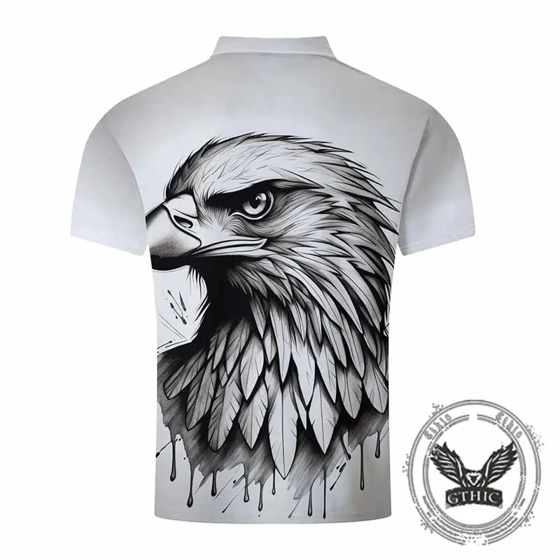 Casual Eagle Print Short Sleeve Polo shirt sold by GTHIC product image thumbnail 2