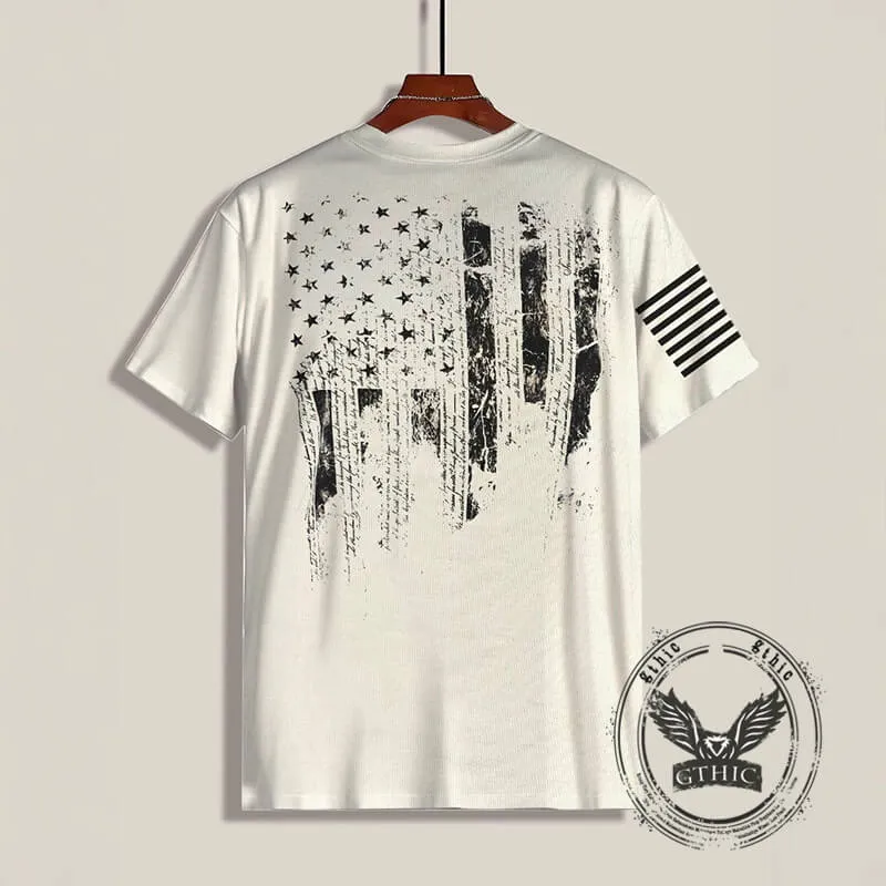 Vintage 1776 American Flag Print Crew Neck T-Shirt sold by GTHIC product image thumbnail 2