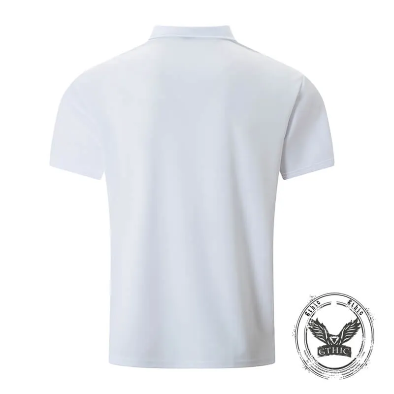 Casual American Flag Digital Print Short Sleeve Polo Shirt sold by GTHIC product image thumbnail 2