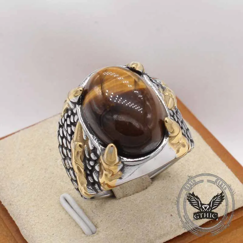 Dragon Claw Tiger Eye Stone Stainless Steel Ring sold by GTHIC product image thumbnail 3